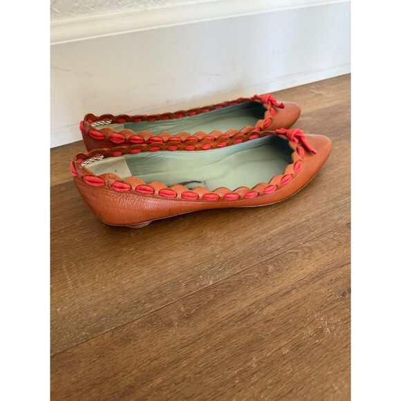 Vintage Leather Belle by Sigerson Morrison Pointed Toe Flats Size 8.5 - Picture 4 of 7